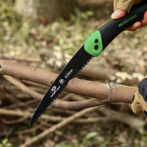 MOSSY OAK Folding Saw - 7 Inch Pruning Hand Saw with Pouch, D6A & M2 Bimetal Saw Blade, Hunting Saw Foldable for Deer, Tree, Wood, and Limb Cuttin...