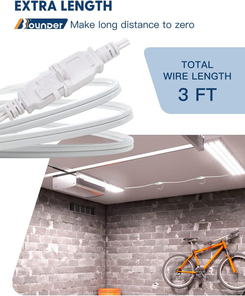 BBOUNDER 3Ft 2-Prong Power Extension Cord with Double Fuses and Tamper Guards, 7A 125V, Heavy Duty Outlet Extension Cable for Garage Office Worksh...