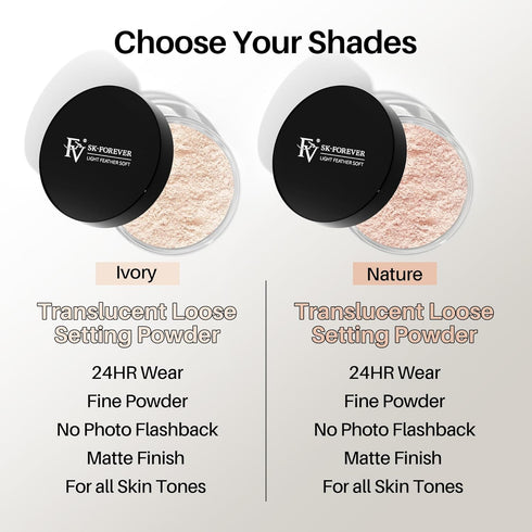 FV Baking Powder, Lightweight Loose Smooth Ivory Setting Powder Highlighter Poreless Longwearing Matte Waterproof Oil Absorb Makeup Powder for Set...