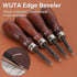 WUTA Leather Edge Beveler,High Carbon Steel Edge Skiving,Leather Wood Handle Leather Tools,Leather Craft Keen Edge Cutting Tool for Beveling,Size ...