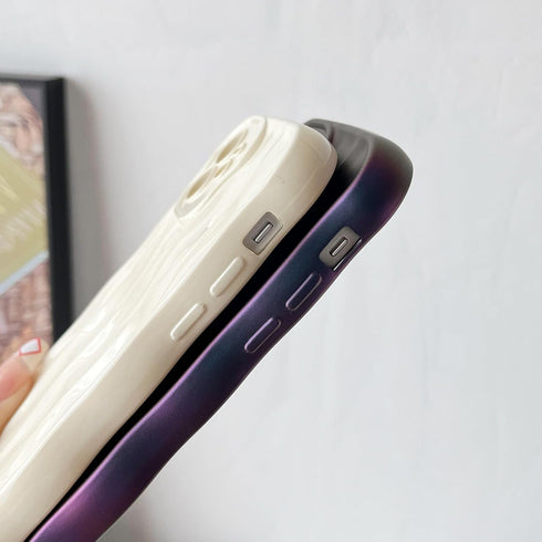 Caseative for iPhone 12 Case,Water Ripple Pattern Curly Wave Frame Soft Compatible with iPhone Case (White,iPhone 12)...