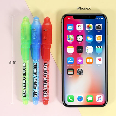 MALEDEN Invisible Ink Pen, Upgraded Spy Invisible Ink Pen with UV Light Magic Marker for Secret Message and Kids Halloween Goodies Bags Toy (6pcs)...