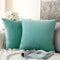 MIULEE Pack of 2, Velvet Soft Solid Decorative Square Throw Pillow Covers Set Cushion Case for Spring Sofa Bedroom Car 18x18 Inch 45x45 Cm Aqua Gr...
