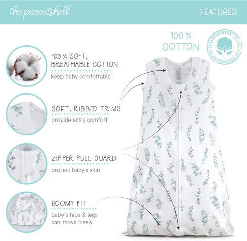The Peanutshell Wearable Blanket Sleep Sack for Baby Girls, Farmhouse Floral, Sizes up to 12 Months (Small/Medium)...