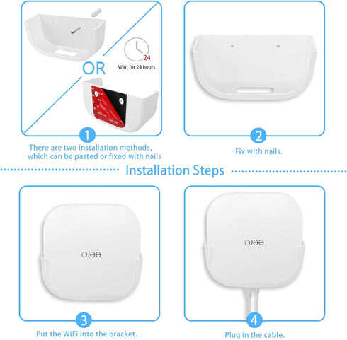 Wall Mount for eero Pro 6, Screwless VHB Holder for Mounting eero Pro 6 Tri-Band mesh Wi-Fi 6 without Drilling (Strongly Adhesive, 1 Pack by OkeMe...
