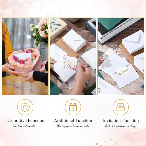 Yahenda 200 Count Mini Gift Card Envelopes Bulk Wedding Pocket Small Paper Envelopes Gift Card Sleeves Greeting Business Card Envelopes Tiny Envel...