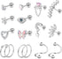 FUNRUN JEWELRY 16G Cartilage Earrings Stud for Women Men Stainless Steel Stud Earrings Hypollergenic CZ Butterfly Heart Helix Tragus Piercing Jewe...