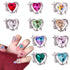 10Pcs Silver Heart Nail Art Charms Rhinestones for Nails Valentine's Day Decals 3D Luxury Love Crystal Nail Rhinestones Gems Love Crystals Diamond...