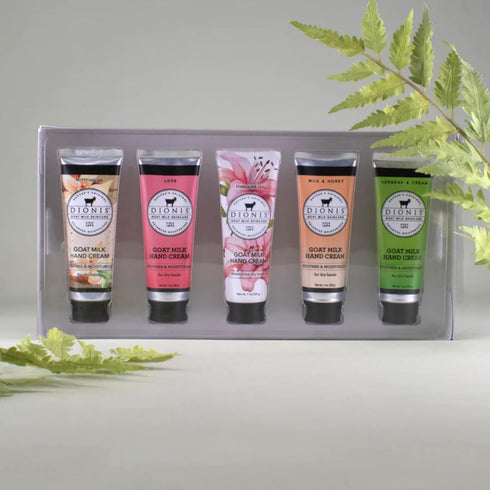Dionis Goat Milk Skincare Hand Cream Gift Sets - Assorted Scented Travel Size Hand Creams In a Gift Box - Mini Hand Lotion Self Care Gifts for Wom...