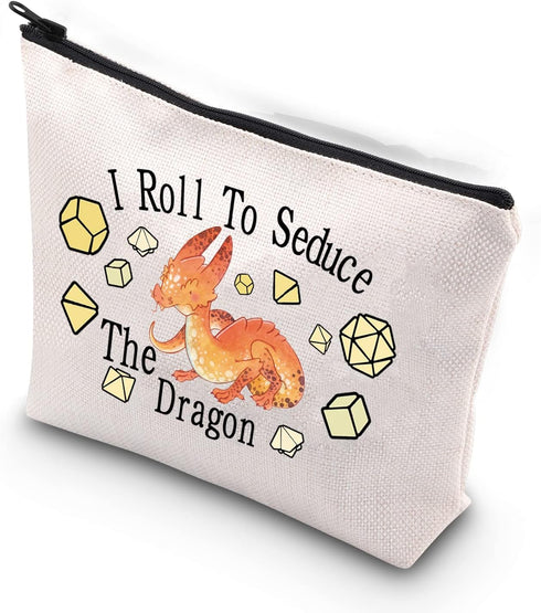 Dungeon Master Makeup Bag Dnd Dice Cosmetic Bag Dm Gift Role Playing Game Gift Game Master Zipper Pouch (I Roll To Seduce)...