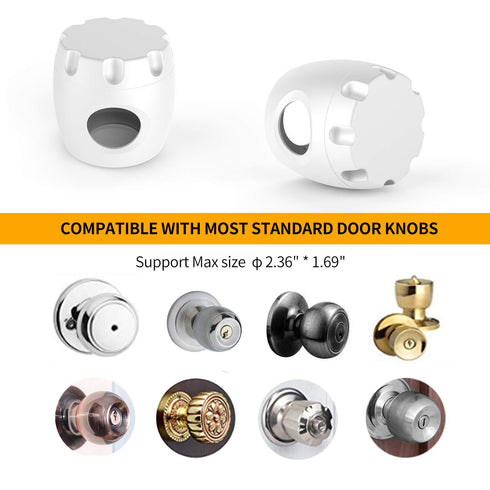Door Knob Safety Cover, 4 Pack Baby Safety Door Handle Cover, Screw Thread Design, Reusable, Reliable Solution to Prevent Kids from Popping Off Th...