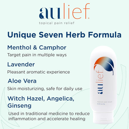 Aulief Pain Relief Cream Arthritis & Muscle Rub for Sore Muscles & Joint Pain, Neck, Knee & Back Aches, Premium Dye-Free White Topical Gel, 4 oz J...