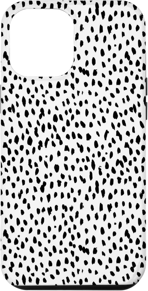 iPhone 12 Pro Max Dalmatian Animal Print Black And White Black White Case...