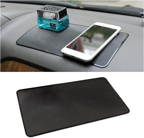 Car Dashboard Anti-Slip Rubber Pad, 10.6"x 5.9" Universal Non-Slip Car Magic Dashboard Sticky Adhesive Mat for Phones Sunglasses Keys Electronic D...