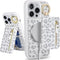 iPhone 13 pro case with Card Holder, iPhone 13 pro Phone Case Wallet for Women magsafe Compatible Wallet Detachable 2-in-1 for Men-White Leopard.....