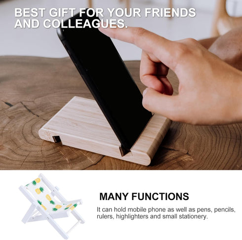 Uonlytech 1pc Beach Chair Mobile Phone Holder Phone Dock Phone Cradle Desk Wooden Phone Rack Stand Folding Phone Holder Dollhouse Chair Model Beac...