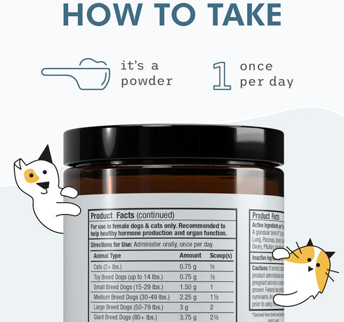 Bark & Whiskers Female Glandular Support, 4 Oz. (113 g), 75 Scoops, Supports Healthy Hormone and Organ Function, Veterinarian Formulated, Non-GMO,...