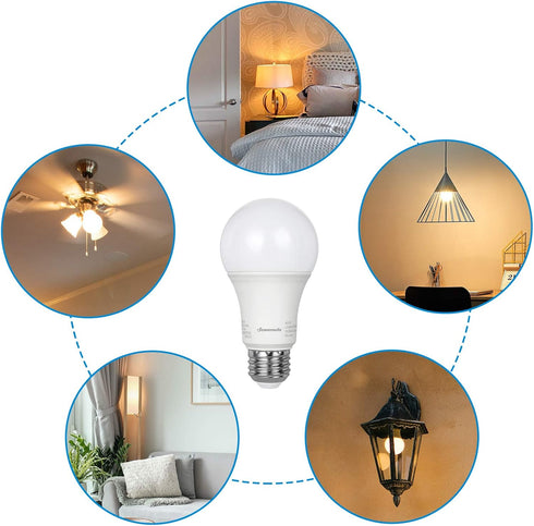 DEWENWILS 8-Pack A19 LED Light Bulb, 1500LM, 3000K Soft Warm Light Bulb, Energy Saving 14W(100W Equivalent) LED Bulb, E26 Medium Screw Base, Non D...