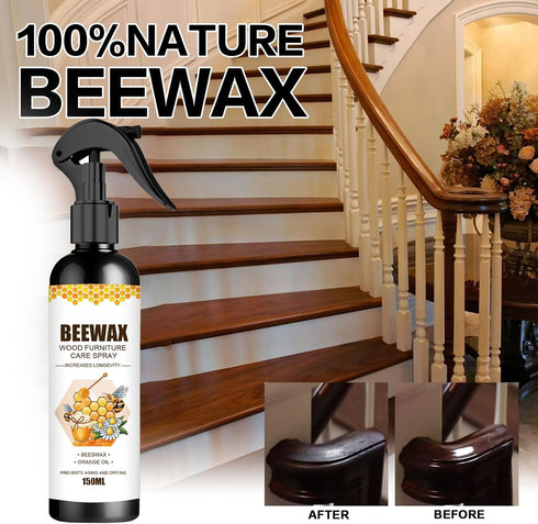 Natural Beeswax Furniture Care Spray - Original Beeswax Cleaner & Polish for Living Room, Kitchen & Wooden Furniture Floors (Pack of 2) (150 ML)...