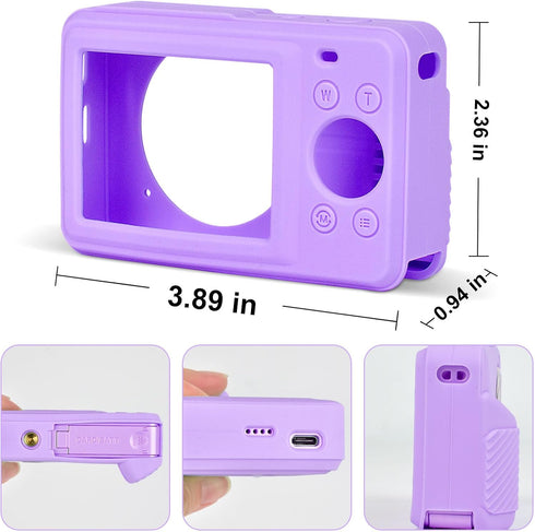 Digital Camera Silicone Case Compatible with CAMKORY/for Lecran/for VAHOIALD/for AiTechny FHD 1080P Kids Camera, Soft Lightweight Protective Sleev...