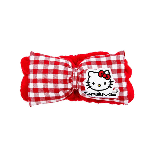 The Crème Shop x Hello Kitty Plush Spa Headband, Headband for Washing Face, Skincare Headbands, Headbands for Women (Red Gingham)...