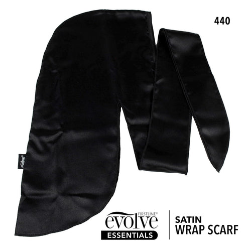 Evolve Satin Wrap Scarf, Black...