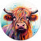 DIY Stamped Cross Stitch Kits Rainbow Highland Cattle for Beginners Easy 11CT Needlepoint Embroidery Counted Cross Stitch Kits Art Craft Wall Deco...