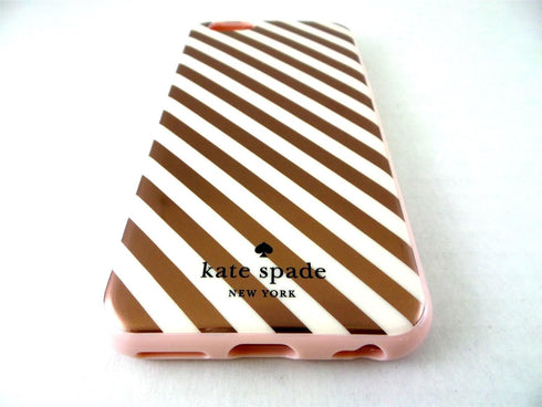Kate Spade Flexible Hardshell Case for Iphone 6/6s - Rose Gold Diagonal Stripe...