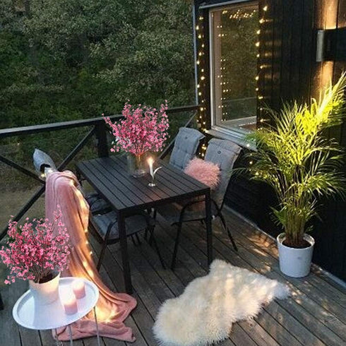 AILANDA 6 Bundles Artificial Flowers Gypsophila Bouquets Pink Spring Floral Arrangements Baby Breath Bush Real Touch Silk Floral for Wedding Table...