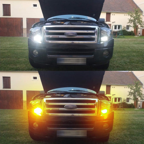 PHINLION Super Bright White Amber Dual Color Switchback 1157 2057 2357 7528 LED Bulbs with Projector for Car Front Turn Signal Parking Lights...