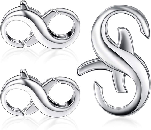 Hicarer 3 Pieces Double Lobster Clasp Double Claw Connector Necklace Bracelet Extension Clasp for DIY Women Jewelry Making Repair Kit(0.67 x 0.32 ...