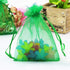 100pcs 4x6 inch Gifts Wrap Bags Green, Organza Sheer Fabric Bulk, Drawstring Reusable Recycled Pouch for Baby Shower Favor, Craft Business, Beach,...