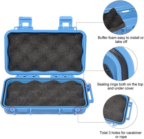 VGEBY Waterproof Box Shockproof Dry Storage Box, Hard Plastic Protective Grip Carry Touch Phone Case + Foam + Handle for Fishing Camping Hiking (S...