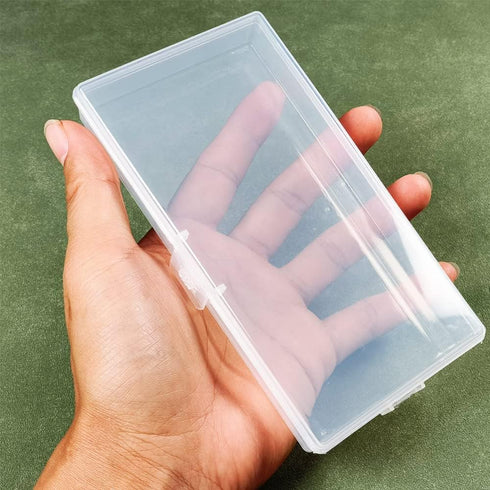 6 Pcs Clear Storage Box, Rectangular Plastic Containers Case with Lid for Pills, Jewellery, Tiny Bead, Herbs, Craft Items...