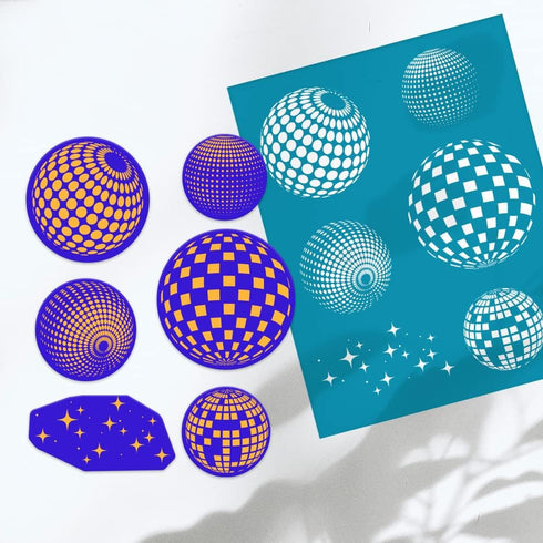 OLYCRAFT 4x5 Inch Silk Screen for Polymer Clay Disco Ball Clay Stencils Reusable Star Stencil Silk Screen Printing Stencils Non-Adhesive Mesh Tran...