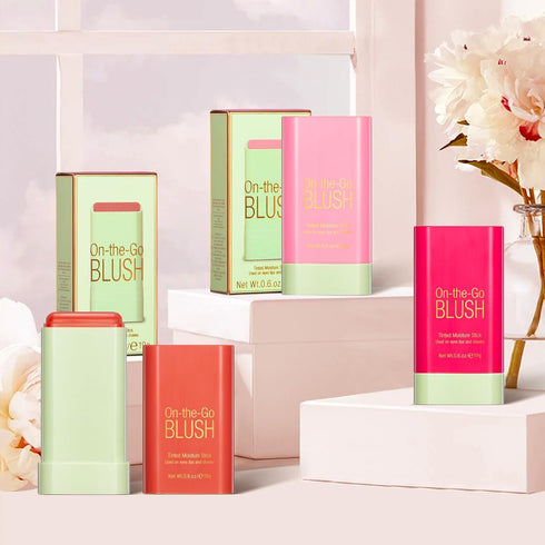 Blush Stick for Cheeks - Cream Makeup Blush Wand, Solid Moisturizer Stick for Cheeks Tint, Natural Blendable Waterproof Korean Matte Long-Lasting ...