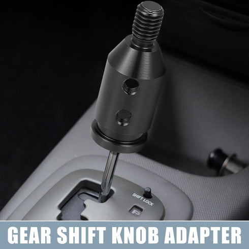 Gear Shift Knob Adapter Kit Universal with 4 Plastic Hoses Non Threaded Lever Cover Head Aluminum Alloy Black...