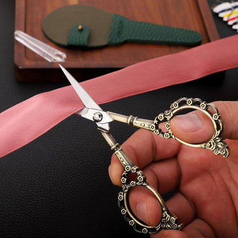 Knitting Scissors with Case, Crochet Scissors Threading Sewing Shears for Embroidery Craft Artwork Needlepoint, Bronze Little Snips...