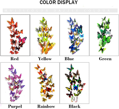 PARLAIM 104PCS Butterfly Wall Decals for Wall-3D Butterflies Wall Stickers Butterfly Decoration Butterflies Decoration Removable Mural Decals Home...
