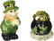Green Leprechaun and Black Pot of Gold Tone Salt and Pepper...