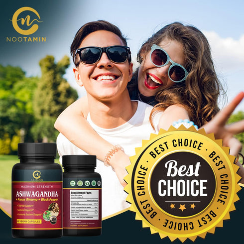 Organic India Ashwagandha Capsules 5700mg - 60 Vegan Capsules with Panax Ginseng + Black Pepper Supporting Focus, Cognitive Function, Immune & Thy...