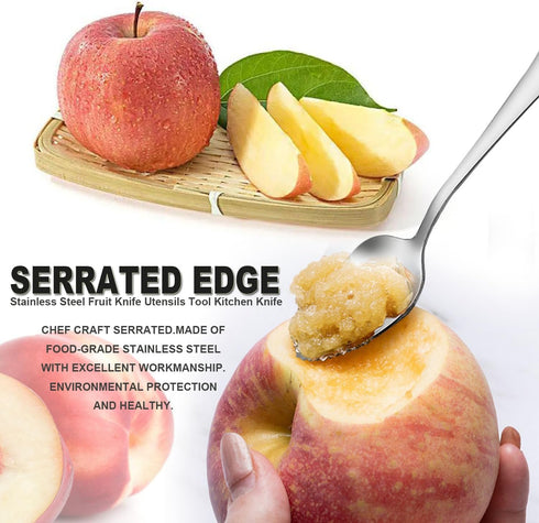 Grapefruit Spoons Serrated Edge Stainless Steel Fruit Knife Grapefruit Utensils Tool Dessert Spoons for Citrus Lemon Kiwi Salads Melon Lime Pitaya...