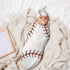 Sport Baseball Lace Pattern Baby Newborn Swaddle Blanket with Beanie Hat Set, 100% Cotton Receiving Blankets Sleep Sack for Boy & Girl Newborn Sho...