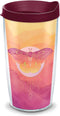 Tervis Moth Made in USA Double Walled Insulated Tumbler Travel Cup Keeps Drinks Cold & Hot, 16oz - Maroon Lid, Clear...