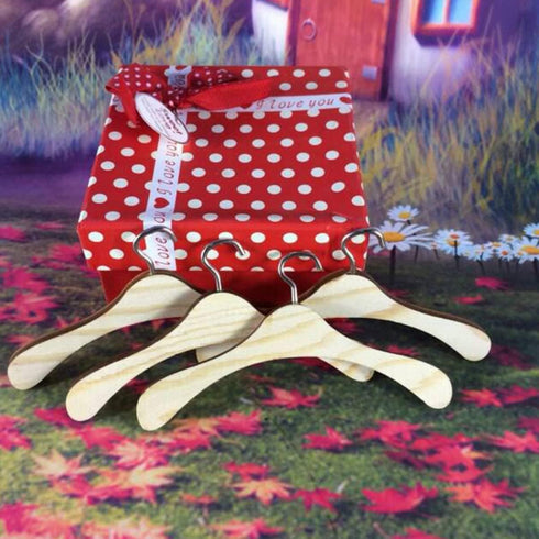 TOYANDONA 30 Pcs Wooden Dolls Clothes Hanger Dolls Wooden Hanger Wood Doll Hangers Doll Clothes Hanger Dollshouse Ornament Robe Hanger Kids Outfit...