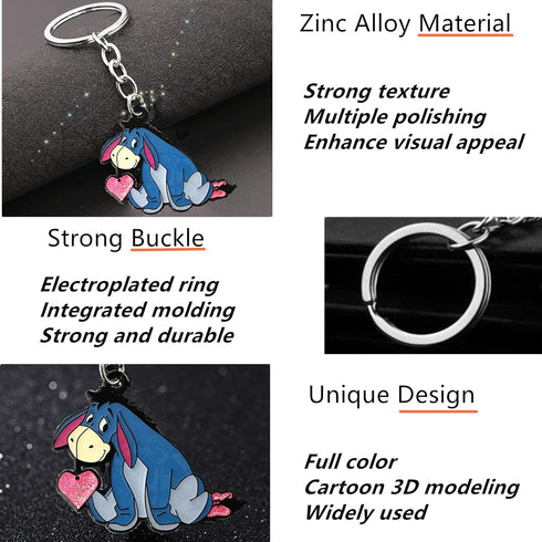 Piglet Tigger Eeyore Winni Pooh Keychain for Boys, Girls and Women(3)...