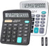 Calculator, BESTWYA Dual Power Handheld Desk Calculator with 12 Digit Large LCD Display Big Sensitive Button (1 Black & 1 Silver)...
