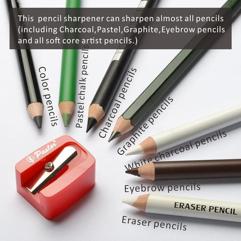 Pasler Pencils Sharpener & Point Protectors Set Ideal for Charcoal,Pastel,Graphite,Eyebrow Pencil and All Soft core Artist Pencils....