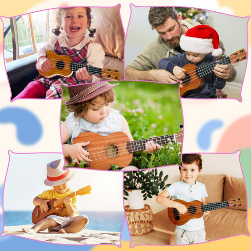 Kids Toy Ukulele Guitar,Classical 17inch 4 String Mini Children Guitar with Pick,Educational Musical Instrument Toy for Toddlers and Preschoolers...
