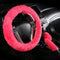 Car Steering Wheel Cover with Handbrake Cover & Gear Shift Cover CXTIY Fashion Steering Wheel Wrap Faux Wool Fluffy Soft and Warm in Winter Diamet...